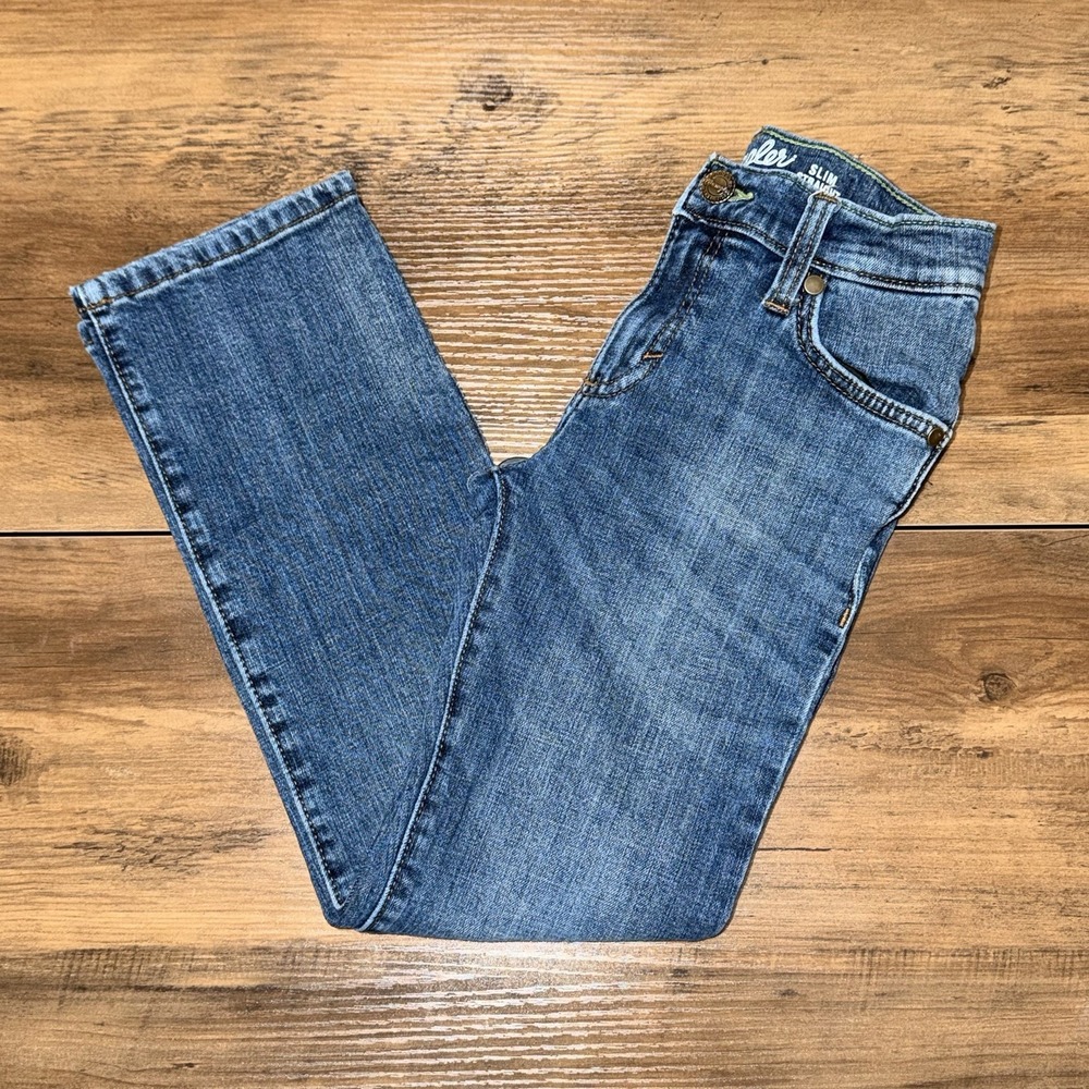 Wrangler Boys Retro Slim Straight Jeans Size 8 Reg Adjustable Waist